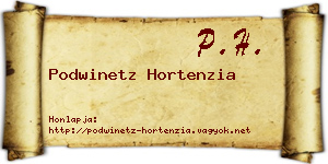 Podwinetz Hortenzia névjegykártya